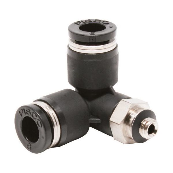 日本ピスコ ピスコ チューブフィッティング トリポッドエルボチューブ6ネジM5X08 PVX6-M5 1セット(10個) 809-5288（直送品）