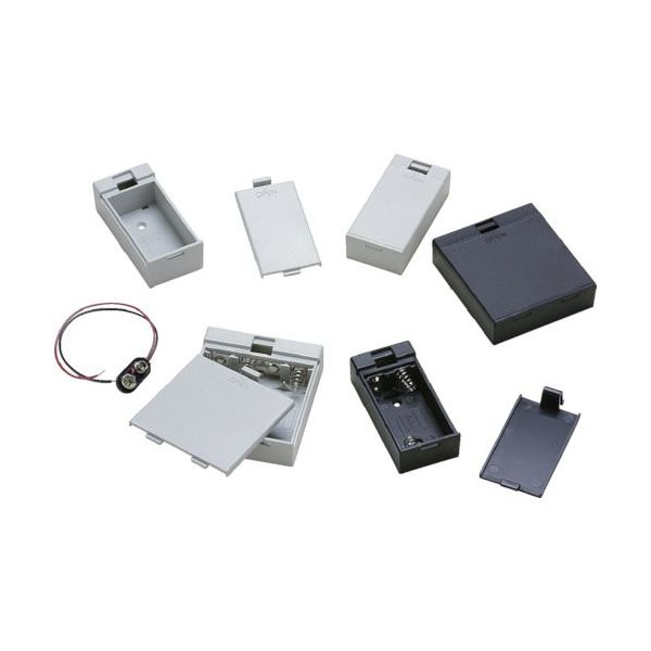 タカチ電機工業 タカチ 外付け電池ボックス(ブラック)単3×2 MD-2B 1個 148-2031（直送品）