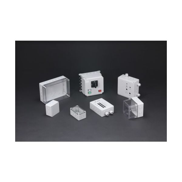 タカチ電機工業 タカチ ノックアウト付防水・防塵ボックス 透明/ホワイトグレー 125×175×75 SPCM131808T 1台（直送品）