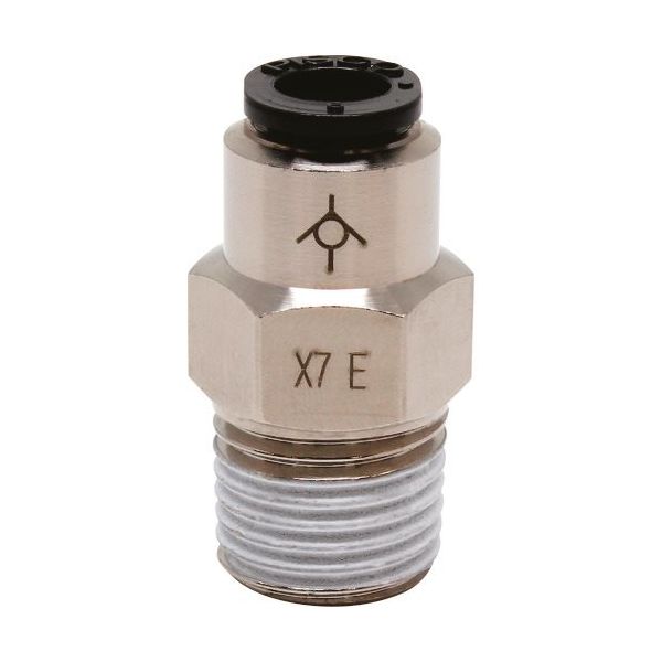 日本ピスコ ピスコ チェックバルブ ストレート オネジ側出力チューブ6ネジR1/4 CVC6-02B 1個 809-5921（直送品）