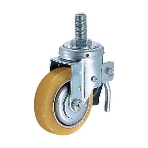 ハンマーキャスター ハンマー ねじ込み旋回式ウレタン車輪(ローラーベアリング)100mm トータルロック 615SA-URB100 1個（直送品）