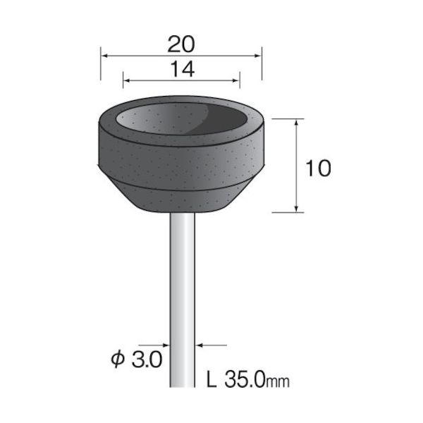 ミニター Minimo カップ砥石#80 φ20 (10枚入) SA3401 1袋(10枚) 853-0712（直送品）