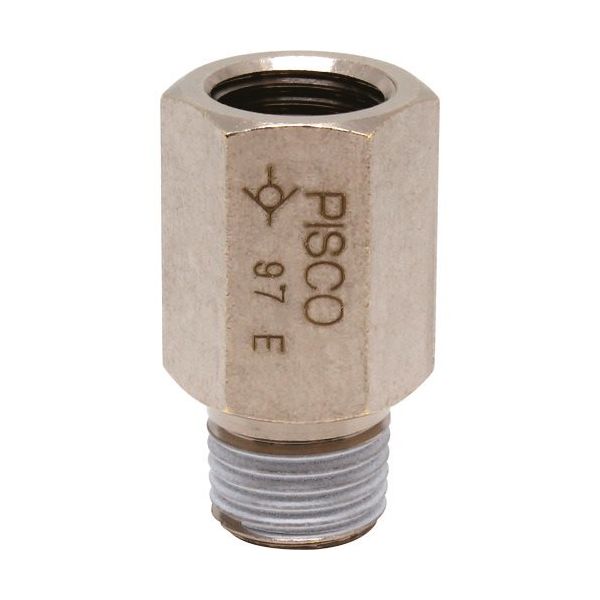 日本ピスコ PISCO チェック弁 チェックバルブ ブッシュ オネジ側入力 CVF02-02A 1個 818-1160（直送品）