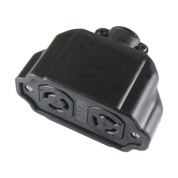 アメリカン電機 引掛形 ダブルコネクタボディ 接地2P15A125V 3113R 1個 850-1081（直送品）