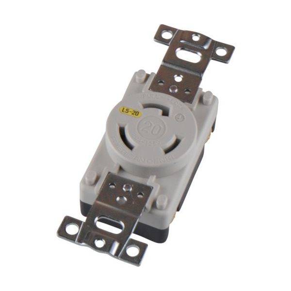 アメリカン電機 引掛形 埋込コンセント 接地2P20A125V 白色 3210-L5-IV 1個 850-1086（直送品）