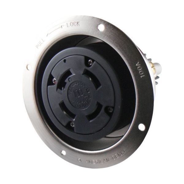アメリカン電機 引掛形 フランジコンセント 接地3P100A250V 41026 1個 850-1123（直送品）