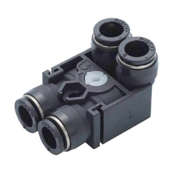 日本ピスコ PISCO コネクタ(オス・メスセット) エルボ ミニ QC3L-3M 1個 818-1871（直送品）