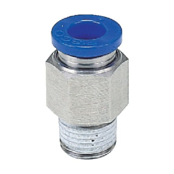 日本ピスコ PISCO 耐腐蝕性SUS303相当継手 ストレートチューブ10ネジR1/2 SPC10-04 1個 818-2047（直送品）