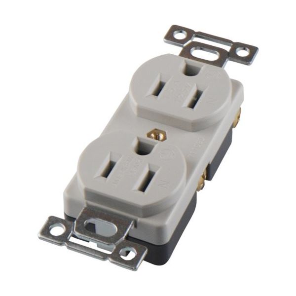 アメリカン電機 平刃形 複式埋込コンセント 接地2P15A125V 白色 7110GD-IV 1個 850-1149（直送品）