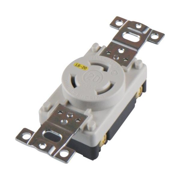 アメリカン電機 引掛形 埋込コンセント 接地2P20A250V 白色 3220-L6-IV 1個 850-1091（直送品）