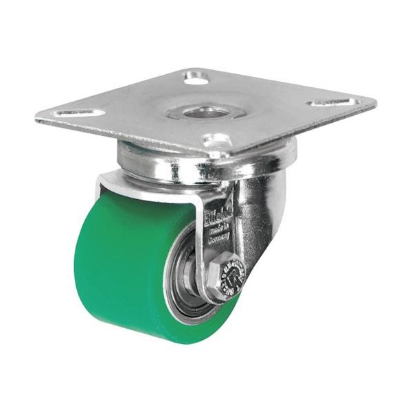 シシクSISIKUアドクライス シシク 低床重荷重用キャスター 35径 自在 ウレタン車輪 三価クロメート HJ-35U-U 1個（直送品）