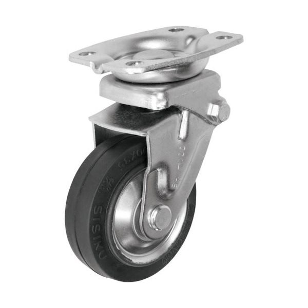 シシクSISIKUアドクライス シシク 緩衝キャスター 固定 100径 ゴム車輪 SAK-100W 1個 112-9413（直送品）