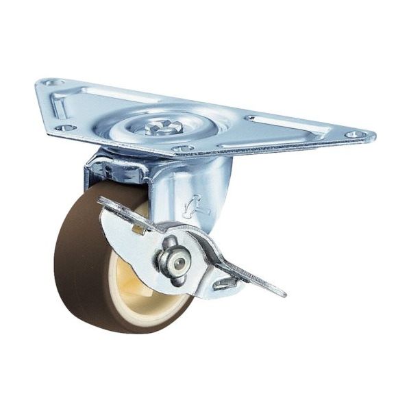 ハンマーキャスター ハンマー Gシリーズコーナー 旋回式ウレタン車輪(ナイロンホイール)50mm ストッパー付 215G-UR50 1個（直送品）