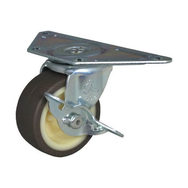 ハンマーキャスター ハンマー Gシリーズコーナー 旋回式ウレタン車輪(ナイロンホイール)65mm ストッパー付 215G-UR65 1個（直送品）