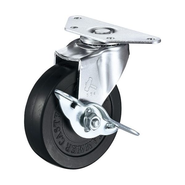 ハンマー Eオールステンレスコーナー 旋回式ウレタン車輪(ナイロンホイール)65mm ストッパー付 215S0E-UR65 1個（直送品）