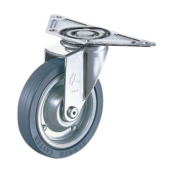 ハンマーキャスター ハンマー Eシリーズコーナー 旋回式ゴム車輪(スチールホイール)150mm 220E-PR150 1個 814-1876（直送品）