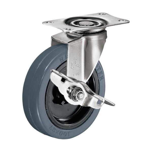 ハンマーキャスター ハンマー Eシリーズオールステンレス 固定式ナイロン車輪スットパー付 315ER