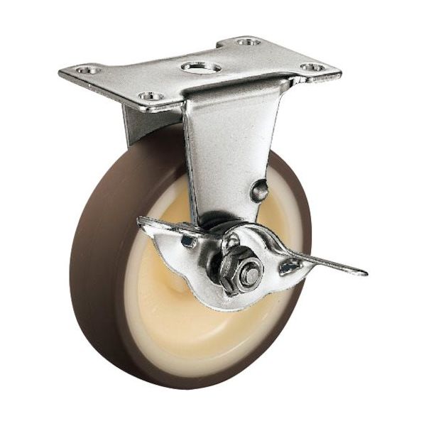 ハンマー Eシリーズオールステンレス 固定式ウレタン車輪(ナイロンホイール)65mm ストッパー付 315ER-UR65 1個（直送品）