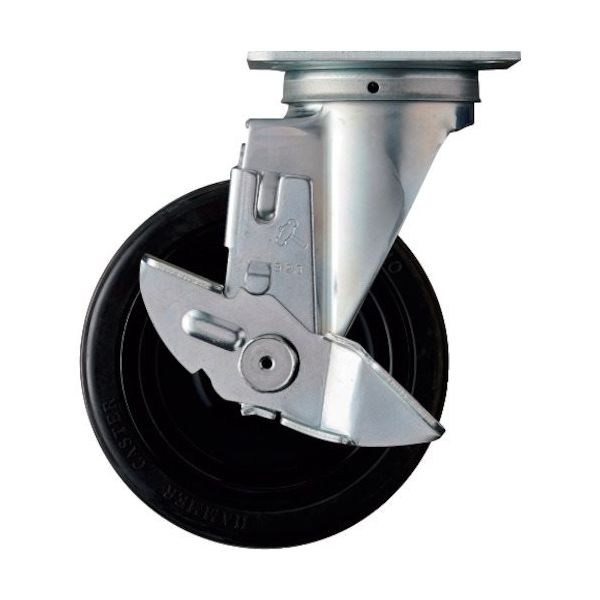 ハンマーキャスター ハンマー 旋回式ゴム車輪(ナイロンホイール・ボールベアリング)150mm ストッパー付 413S-CHR150 1個（直送品）