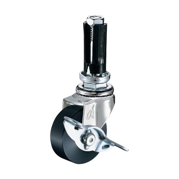 ハンマーキャスター ハンマー パイプ差込み旋回式MCナイロン車輪 50mm φ19~21用 ストッパー付 4152EU-MC50 1個（直送品）