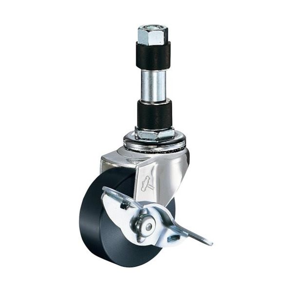 ハンマーキャスター ハンマー パイプ差込み旋回式MCナイロン車輪 50mm φ19用 ストッパー付 4153EX-MC50 1個（直送品）