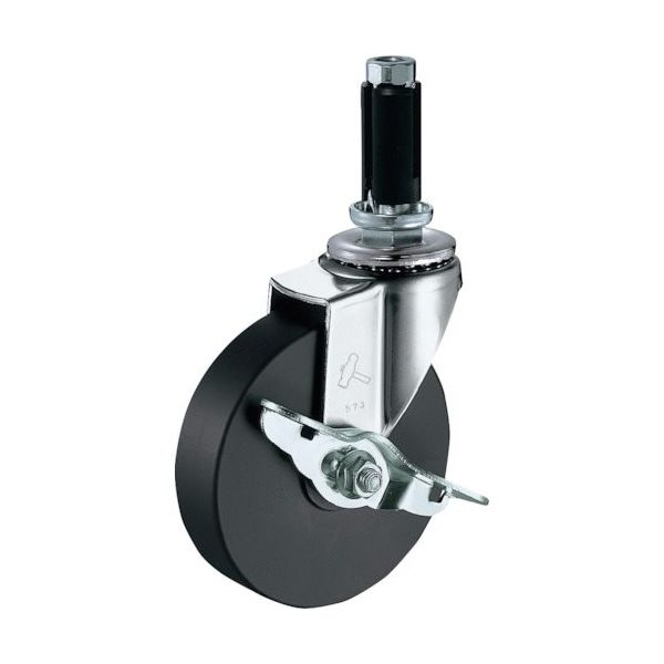 ハンマーキャスター ハンマー パイプ差込み旋回式MCナイロン車輪 150mm φ21~23用 ストッパー付 4155EU-MC150 1個（直送品）