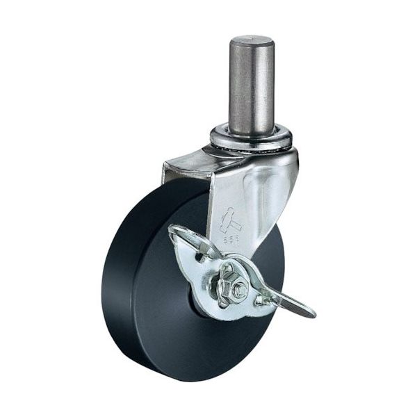 ハンマーキャスター ハンマー 差込み旋回式MCナイロン車輪 65mm ストッパー付 415EK-MC65 1個 814-2389（直送品）