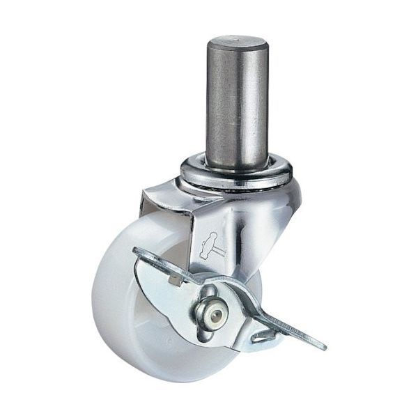 ハンマーキャスター ハンマー 差込み旋回式ナイロン車輪 50mm ストッパー付 415EK-N50 1個 814-2397（直送品）