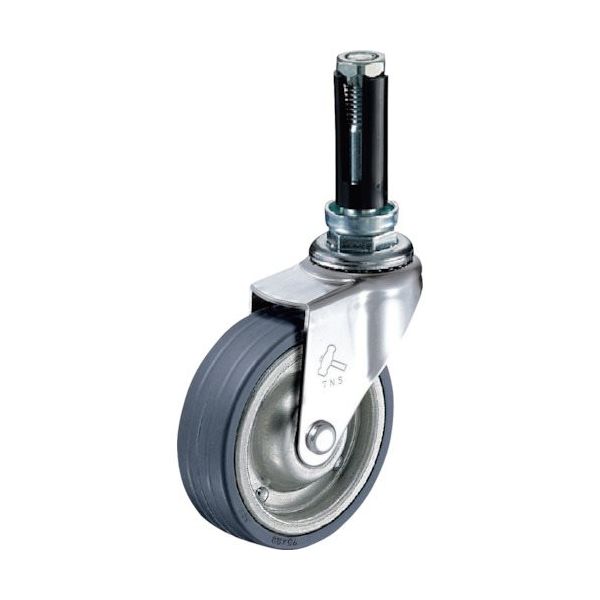 ハンマーキャスター ハンマー パイプ差込み旋回式ゴム車輪(スチールホイール)65mm φ16~18用 4201EU-PR65 1個（直送品）