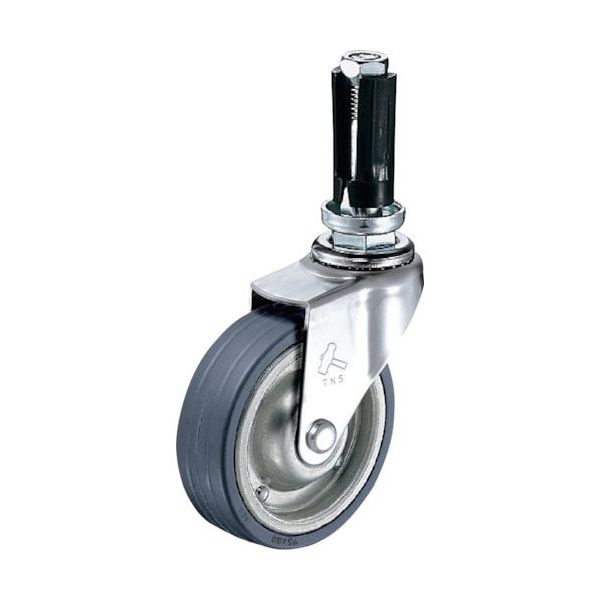 ハンマーキャスター ハンマー パイプ差込み旋回式ゴム車輪(スチールホイール)65mm φ19~21用 4202EU-PR65 1個（直送品）