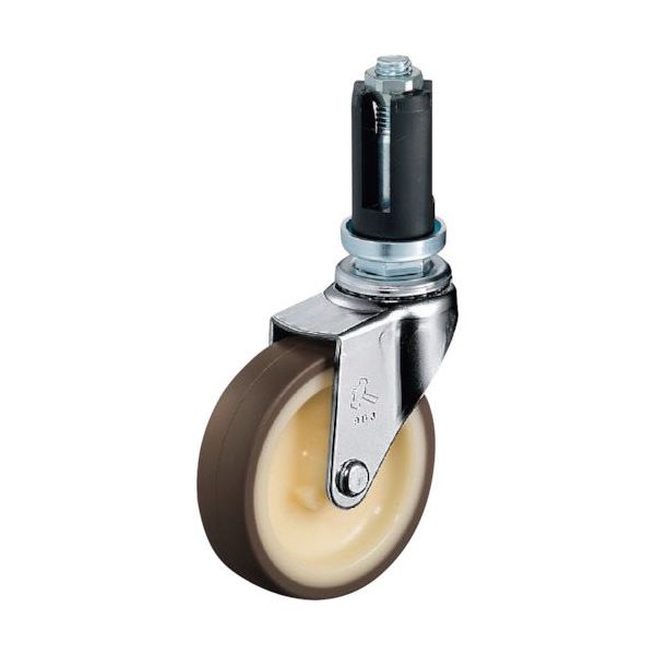 ハンマーキャスター ハンマー パイプ差込み旋回式ウレタン車輪(ナイロンホイール)65mm φ22~24用 4203EU-UR65 1個（直送品）