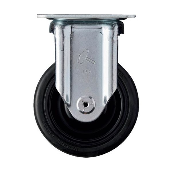 ハンマーキャスター ハンマー 固定式ゴム車輪(ナイロンホイール・ボールベアリング)100mm 420SRP-CHR100 1個（直送品）