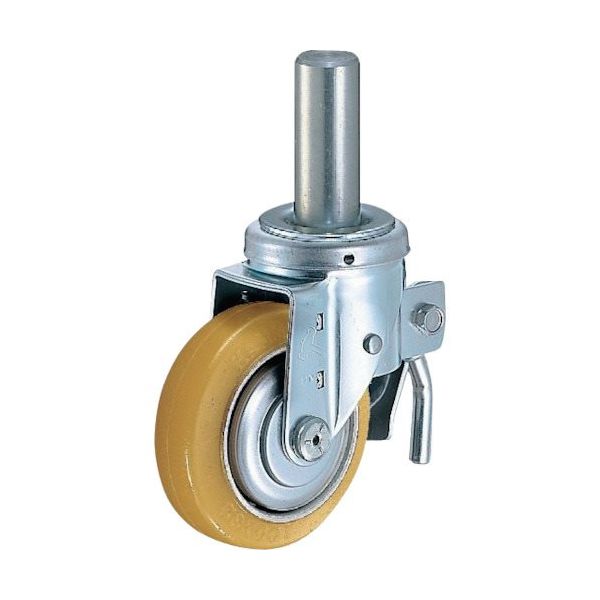 ハンマーキャスター ハンマー 差込み旋回式ウレタン車輪(ローラーベアリング)100mm トータルロック 615SK-URB100 1個（直送品）