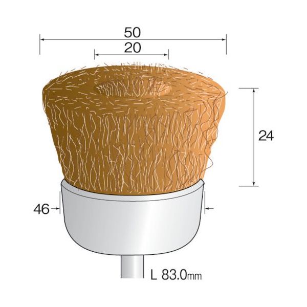 ミニター Minimo 金属ブラシ カップ 真鍮 φ50 FC4432 1本 853-0376（直送品）