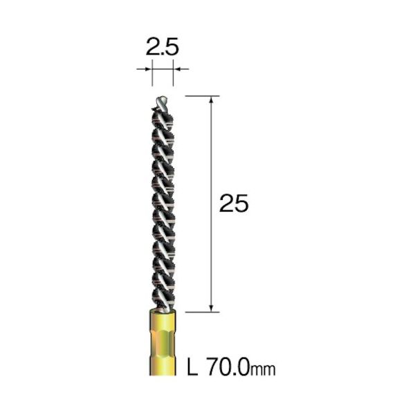 ミニター Minimo スパイラルホールブラシ 馬毛 φ2.5 FD2004 1本 853-0394（直送品）
