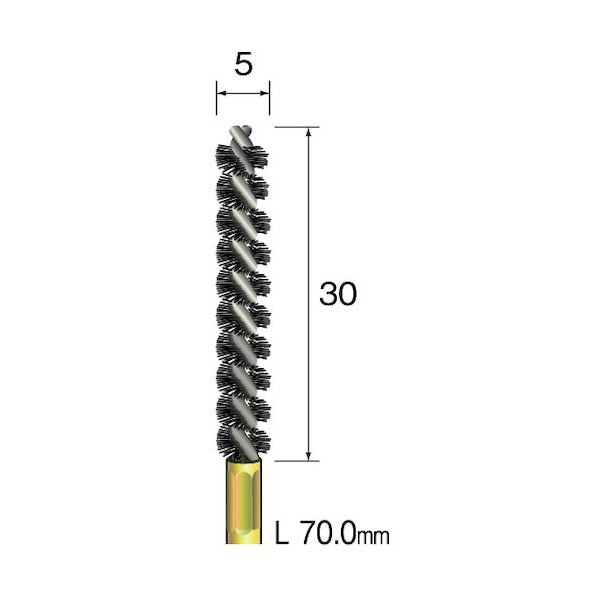 ミニター ミニモ スパイラルホールブラシ 馬毛 φ5 FD2009 1本 853-0399（直送品）
