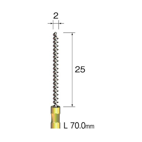 ミニター ミニモ スパイラルホールブラシ ナイロン φ2 FD2103 1本 853-0408（直送品）