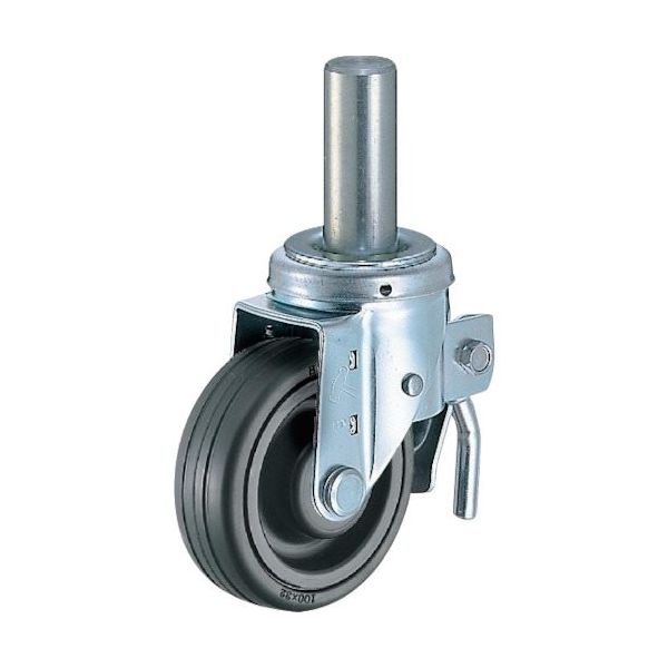 ハンマー 差込み旋回式ゴム車輪(ナイロンホイール・ボールベアリング)100mm トータルロック 615SK-CHR100 1個（直送品）