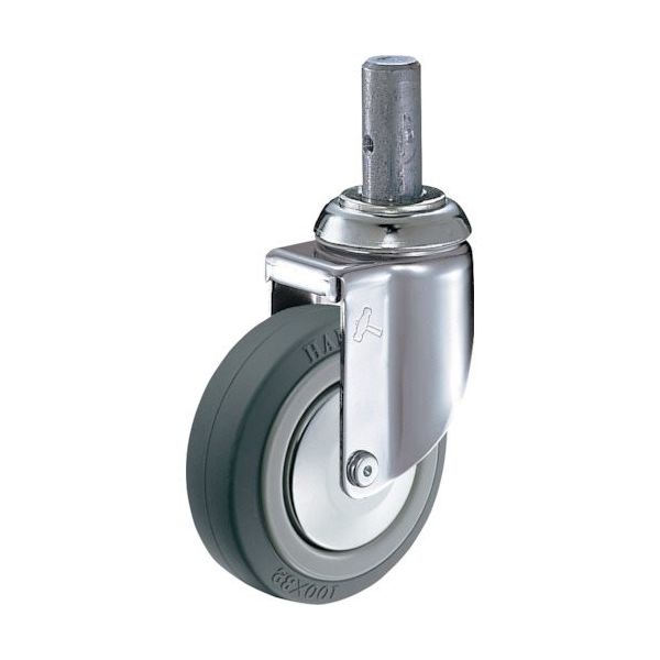 ハンマーキャスター ハンマー 差込み旋回式ウレタン車輪(ナイロンホイール・ボールベアリング)100mm 920MK-KUB100 1個（直送品）