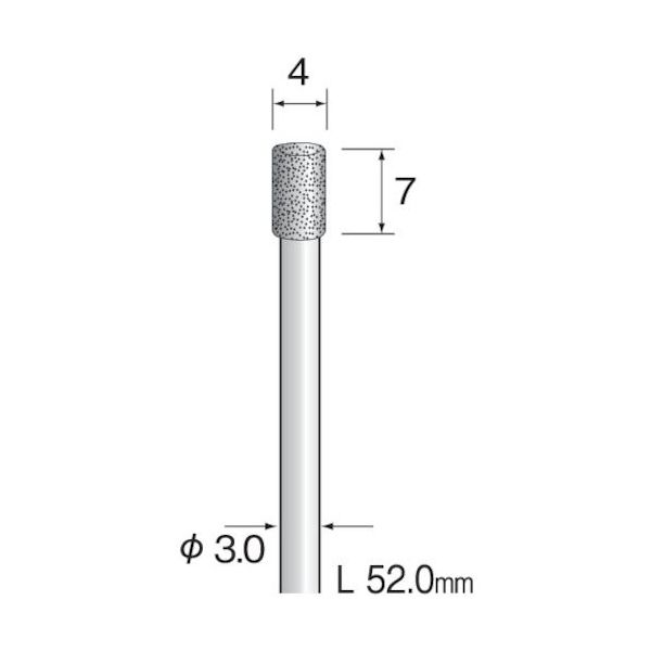 ミニター ミニモ 電着ダイヤモンドバー#200 φ4 AD2322 1本 852-7632（直送品）