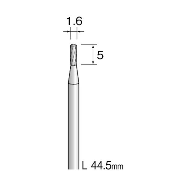 ミニター ミニモ 超硬カッター スパイラルチップブレーカーカット φ1.6 BC1116 1本 852-7213（直送品）