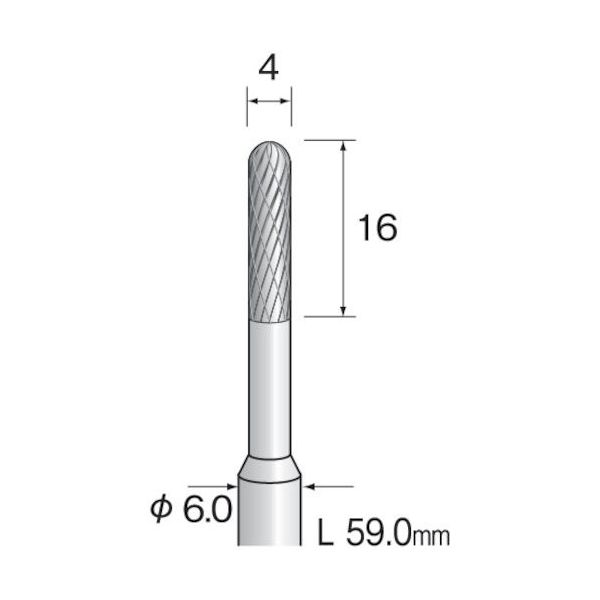 ミニター ミニモ 超硬カッター クロスカット φ4 BC4151 1本 852-7375（直送品）