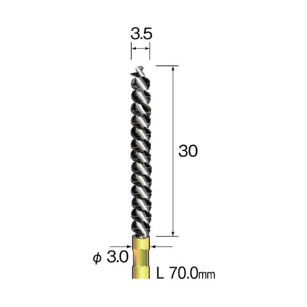 ミニター ミニモ スパイラルホールブラシ 真鍮 φ3.5 FD2206 1本 853-0441（直送品）