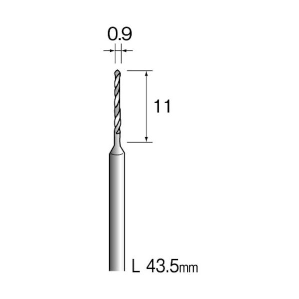 ミニター ミニモ ハイスピードスチールドリル φ0.9 (10本入) KA1115 1袋(10本) 837-3710（直送品）