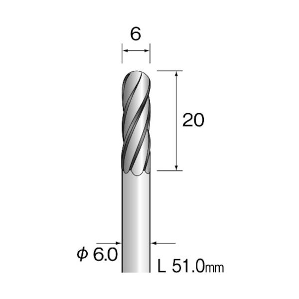 ミニター ミニモ 超硬カッター アルミカット φ6 BC5111 1本 852-7448（直送品）