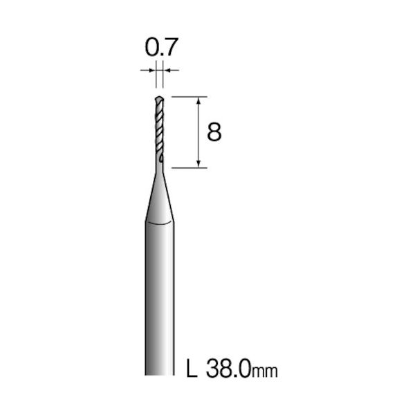 ミニター ミニモ 超硬ドリル φ0.7 KA2105 1本 837-3729（直送品）