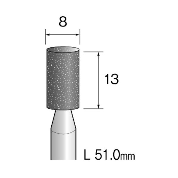 ミニター ミニモ グレー砥石 A/WA#60 φ8 (10本入) CA6142 1袋(10本) 852-6336（直送品）