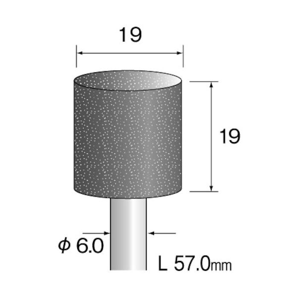ミニター ミニモ グレー砥石 A/WA#60 φ19 (10本入) CA6146 1袋(10本) 852-6338（直送品）