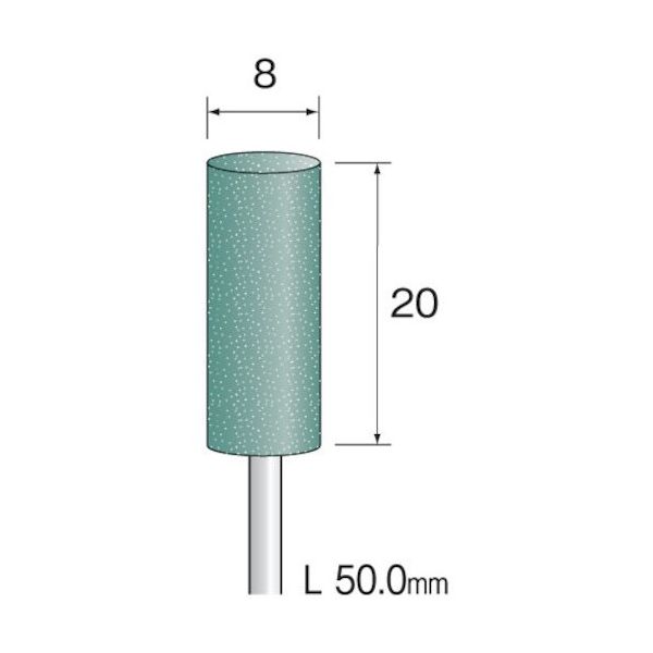 ミニター ミニモ 研磨用ゴム砥石 WA ハード#220 φ8 (10本入) DB1341 1袋(10本) 852-6858（直送品）
