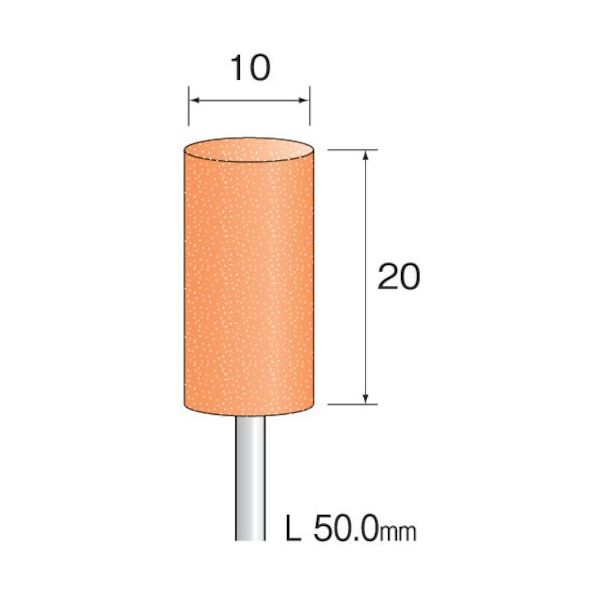 ミニター ミニモ 研磨用ゴム砥石 WA ハード#220 φ10 (10本入) DB1351 1袋(10本) 852-6861（直送品）